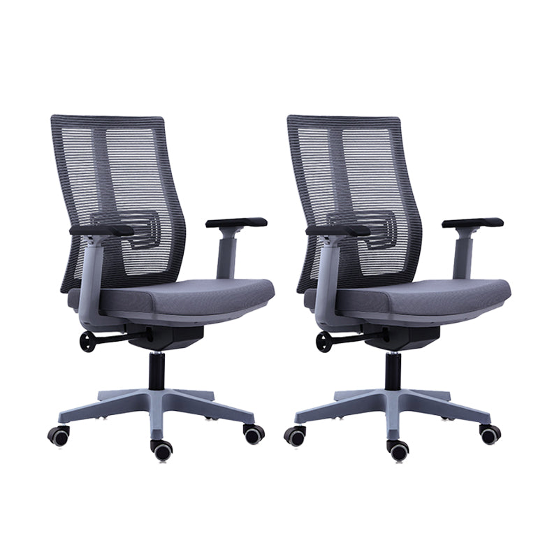 Poltrona contemporanea con supporto lombare grigio con sedia da ufficio con ruote