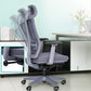 Poltrona contemporanea con supporto lombare grigio con sedia da ufficio con ruote