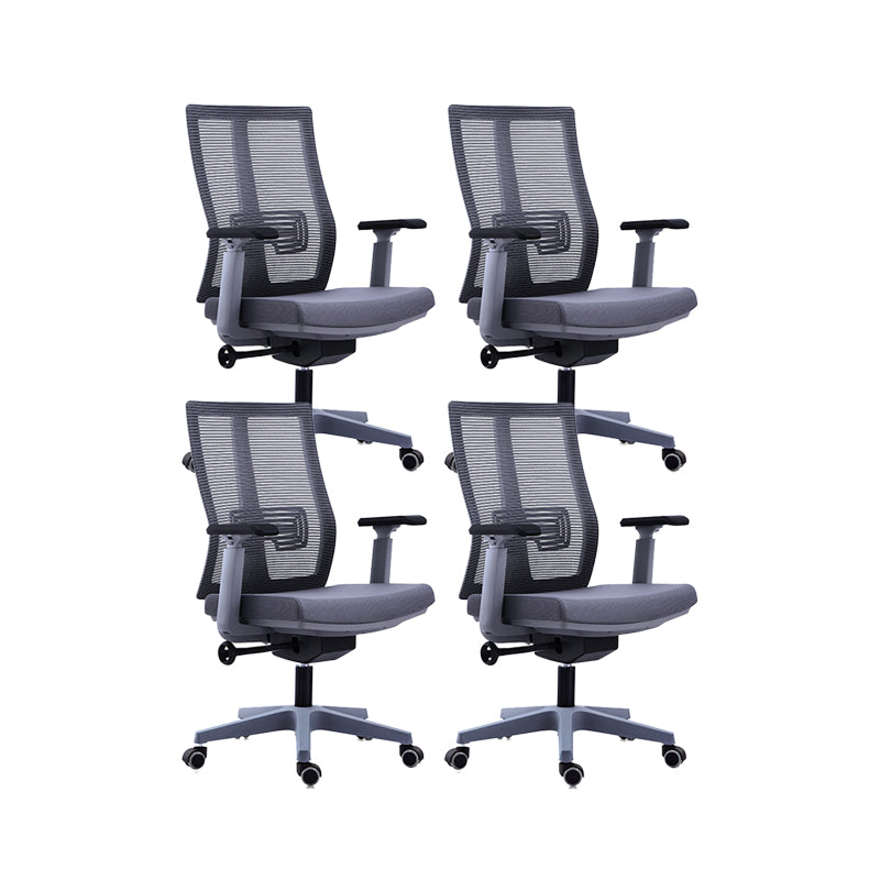 Poltrona contemporanea con supporto lombare grigio con sedia da ufficio con ruote