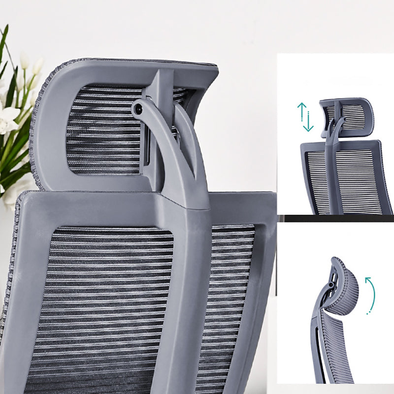 Poltrona contemporanea con supporto lombare grigio con sedia da ufficio con ruote