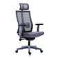 Poltrona contemporanea con supporto lombare grigio con sedia da ufficio con ruote