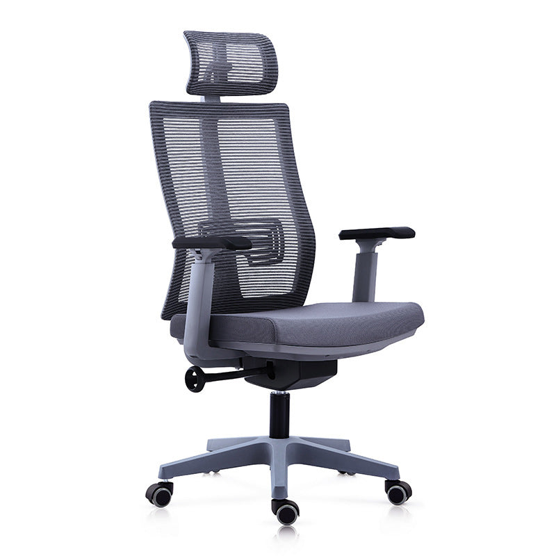 Poltrona contemporanea con supporto lombare grigio con sedia da ufficio con ruote