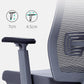 Poltrona contemporanea con supporto lombare grigio con sedia da ufficio con ruote