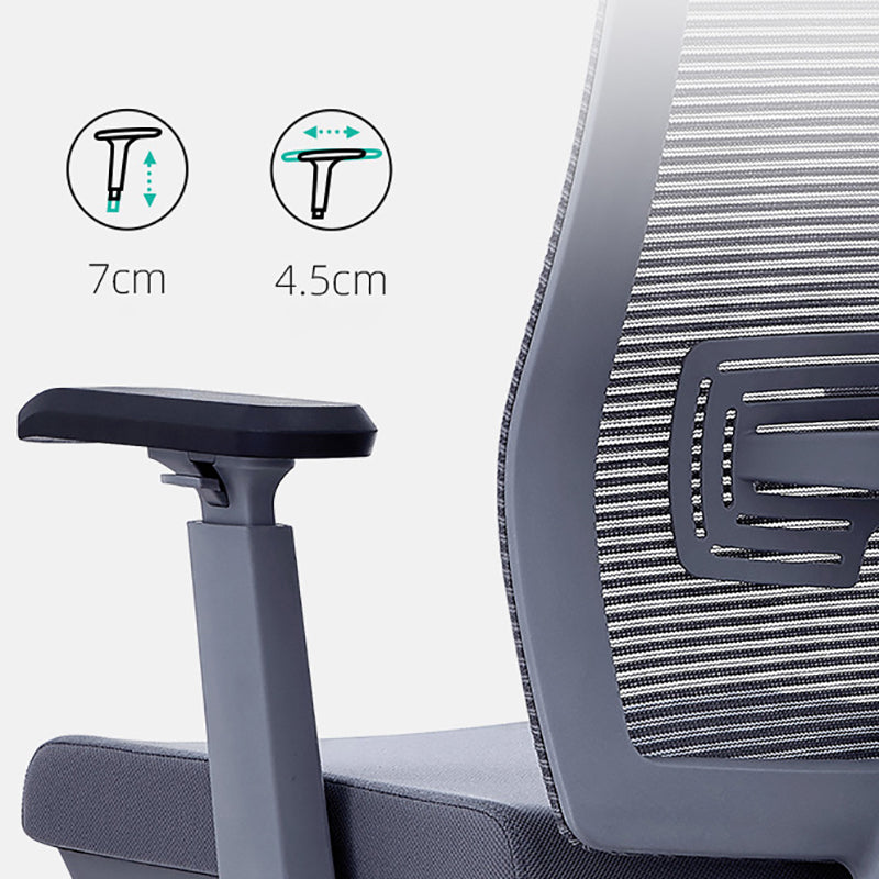 Poltrona contemporanea con supporto lombare grigio con sedia da ufficio con ruote