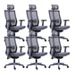 Poltrona contemporanea con supporto lombare grigio con sedia da ufficio con ruote