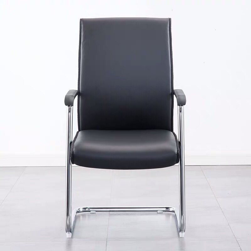 Eigentijdse ergonomische bureaustoel met hoge rugleuning en geen wielen