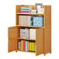 Modern Vertical Wood Book Shelf Brown Closed Back Shelf Bookcase for Study Room