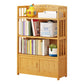 Modern Vertical Wood Book Shelf Brown Closed Back Shelf Bookcase for Study Room