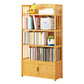Modern Vertical Wood Book Shelf Brown Closed Back Shelf Bookcase for Study Room