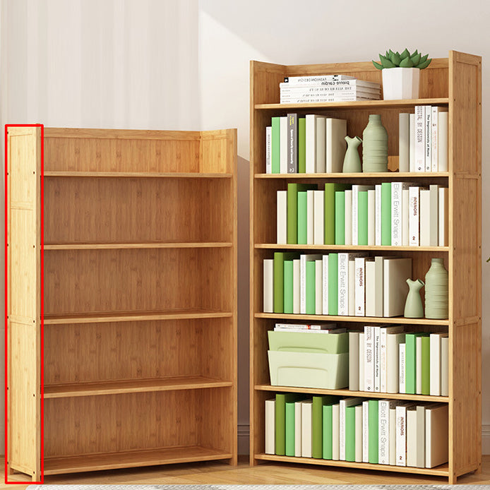 Modern Vertical Wood Book Shelf Brown Closed Back Shelf Bookcase for Study Room