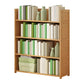 Modern Vertical Wood Book Shelf Brown Closed Back Shelf Bookcase for Study Room