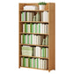 Modern Vertical Wood Book Shelf Brown Closed Back Shelf Bookcase for Study Room