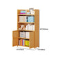 Modern Vertical Wood Book Shelf Brown Closed Back Shelf Bookcase for Study Room