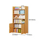 Modern Vertical Wood Book Shelf Brown Closed Back Shelf Bookcase for Study Room