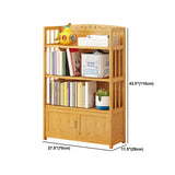 Modern Vertical Wood Book Shelf Brown Closed Back Shelf Bookcase for Study Room