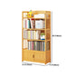 Modern Vertical Wood Book Shelf Brown Closed Back Shelf Bookcase for Study Room