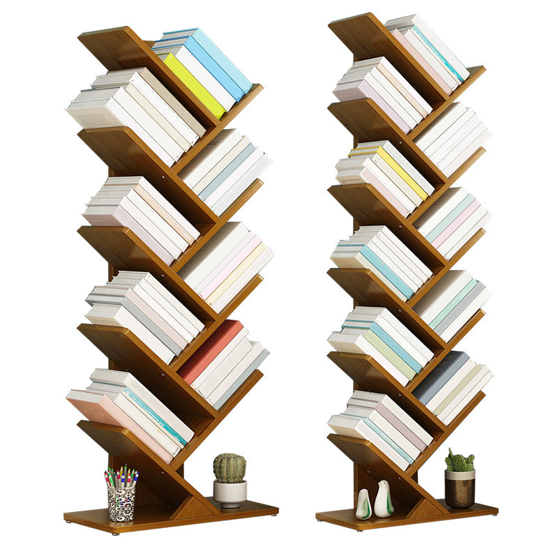 Modern Bamboo Bookshelf Geometric Closed Back Vertical Bookcase Clearhalo 'Bookcases' 'furn' 'furn_bookcases' 'Furniture' 'Office Furniture' 5902236