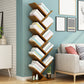 Modern Bamboo Bookshelf Geometric Closed Back Vertical Bookcase Clearhalo 'Bookcases' 'furn' 'furn_bookcases' 'Furniture' 'Office Furniture' 5902246