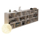 Contemporary Engineered Wood Book Shelf Closed Back Shelf Bookcase for Study Room 94.5"L x 9.4"W x 34.6"H White Clearhalo 'Bookcases' 'furn' 'furn_bookcases' 'Furniture' 'Office Furniture' 5902259