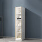 Modern Engineered Wood Bookshelf Standard Closed Back Vertical Bookcase with Doors