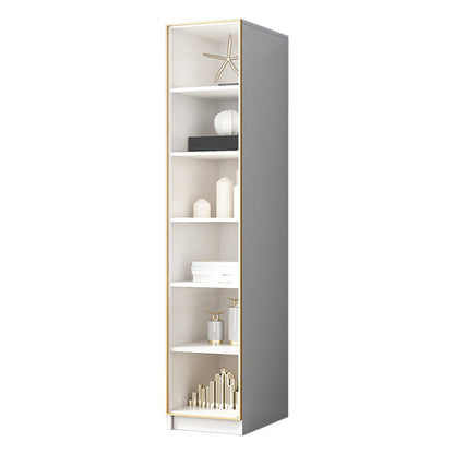 Modern Engineered Wood Bookshelf Standard Closed Back Vertical Bookcase with Doors