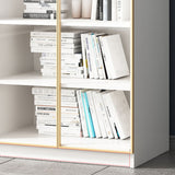 Modern Engineered Wood Bookshelf Standard Closed Back Vertical Bookcase with Doors