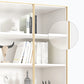 Modern Engineered Wood Bookshelf Standard Closed Back Vertical Bookcase with Doors
