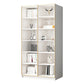 Modern Engineered Wood Bookshelf Standard Closed Back Vertical Bookcase with Doors