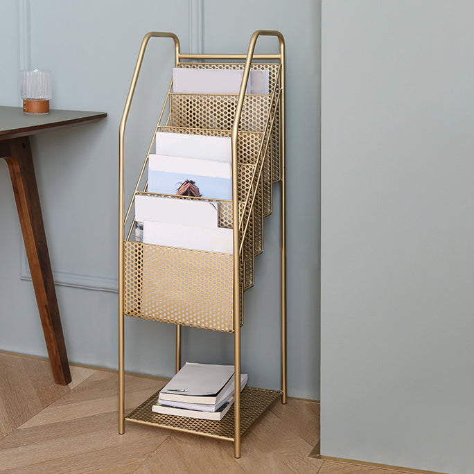 Modern metalen boekenplank geometrische gesloten achterste verticale boekenkast in branden