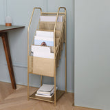 Modern metalen boekenplank geometrische gesloten achterste verticale boekenkast in branden