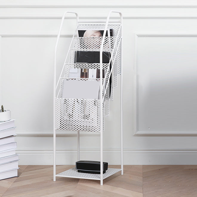 Modern metalen boekenplank geometrische gesloten achterste verticale boekenkast in branden