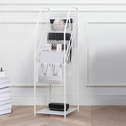 Modern metalen boekenplank geometrische gesloten achterste verticale boekenkast in branden