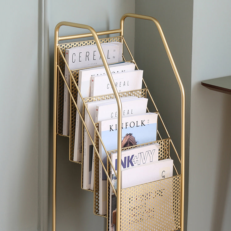 Modern metalen boekenplank geometrische gesloten achterste verticale boekenkast in branden