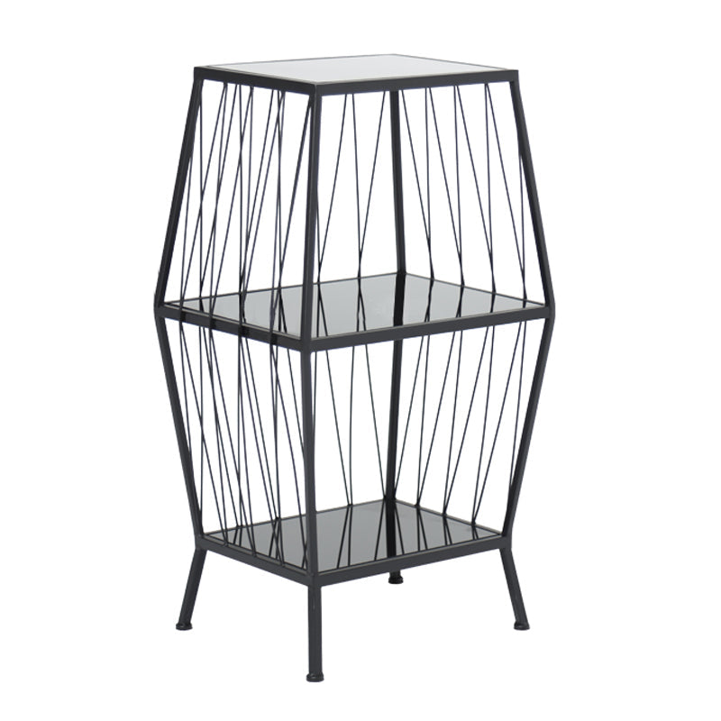 Modern Metal Bookshelf Geometric Vertical Closed Back Bookcase