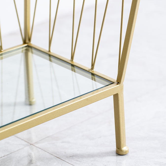 Modern Metal Bookshelf Geometric Vertical Closed Back Bookcase