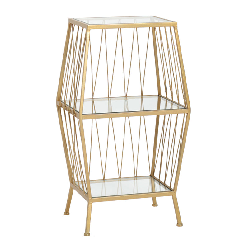 Modern Metal Bookshelf Geometric Vertical Closed Back Bookcase