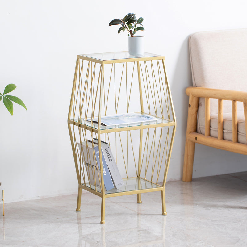 Modern Metal Bookshelf Geometric Vertical Closed Back Bookcase