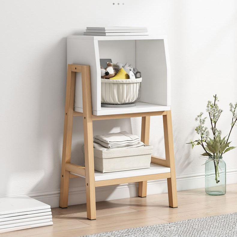 Modern Ladder Book Case 11" W Vertical Engineered Wood Open Bookcase for Home