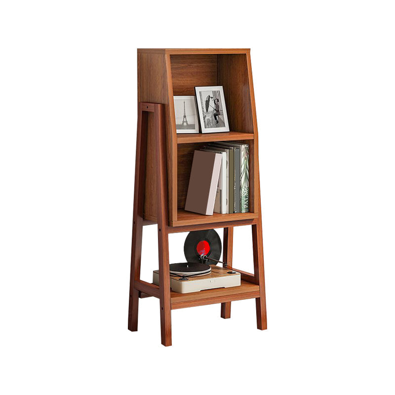 Modern Ladder Book Case 11" W Vertical Engineered Wood Open Bookcase for Home