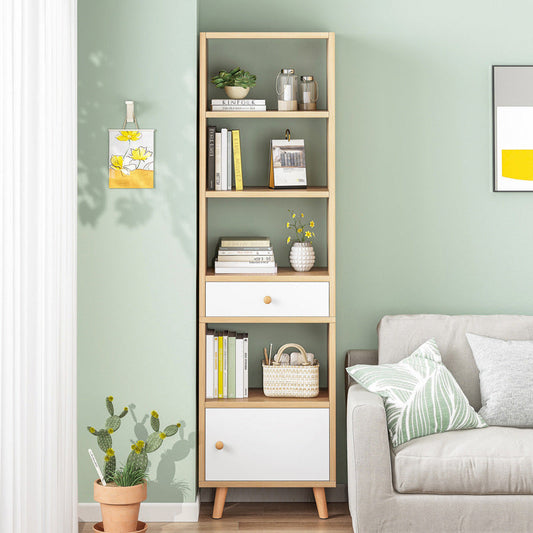 Engineered Wood Standard Bookshelf Matte Finish Shelf Bookcase with Doors Clearhalo 'Bookcases' 'furn' 'furn_bookcases' 'Furniture' 'Office Furniture' 5902433