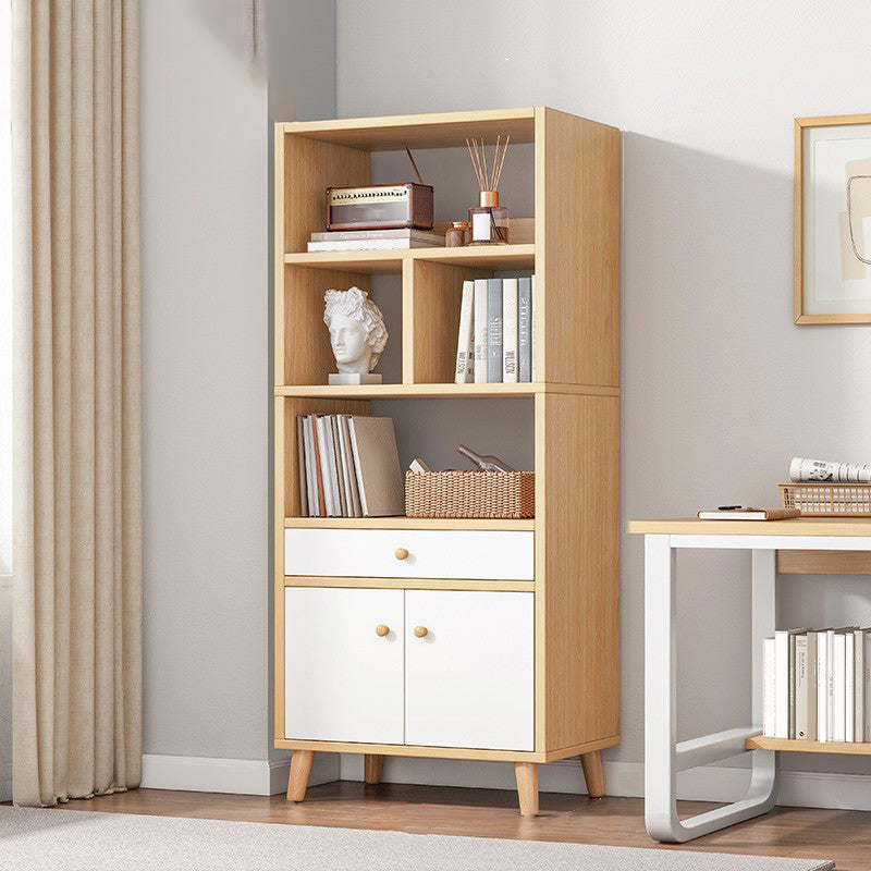 Engineered Wood Standard Bookshelf Matte Finish Shelf Bookcase with Doors Clearhalo 'Bookcases' 'furn' 'furn_bookcases' 'Furniture' 'Office Furniture' 5902462