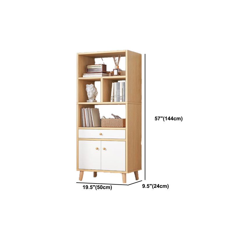 Engineered Wood Standard Bookshelf Matte Finish Shelf Bookcase with Doors Clearhalo 'Bookcases' 'furn' 'furn_bookcases' 'Furniture' 'Office Furniture' 5902480