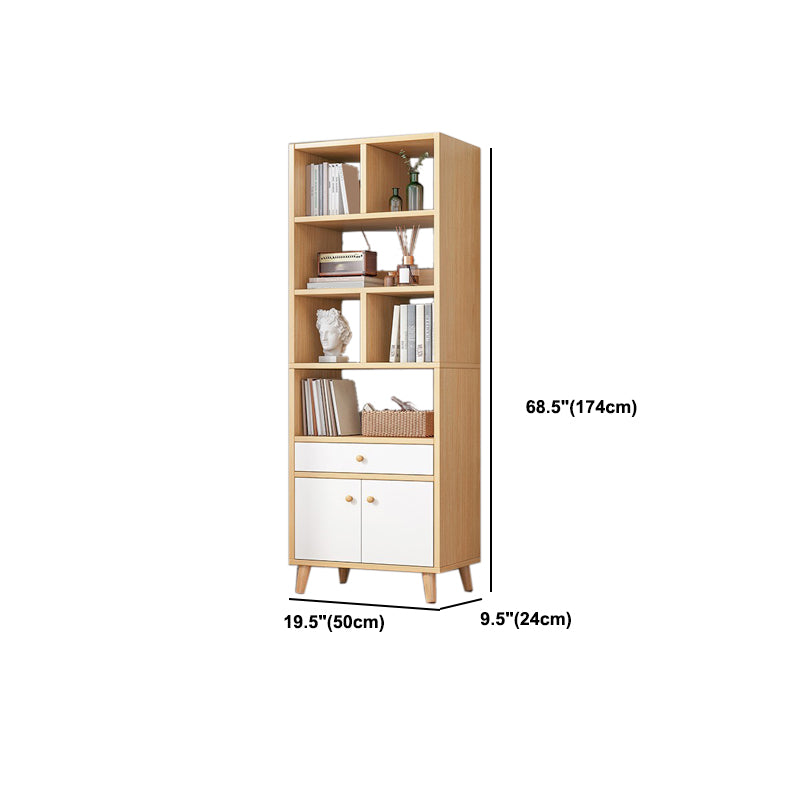 Engineered Wood Standard Bookshelf Matte Finish Shelf Bookcase with Doors Clearhalo 'Bookcases' 'furn' 'furn_bookcases' 'Furniture' 'Office Furniture' 5902481