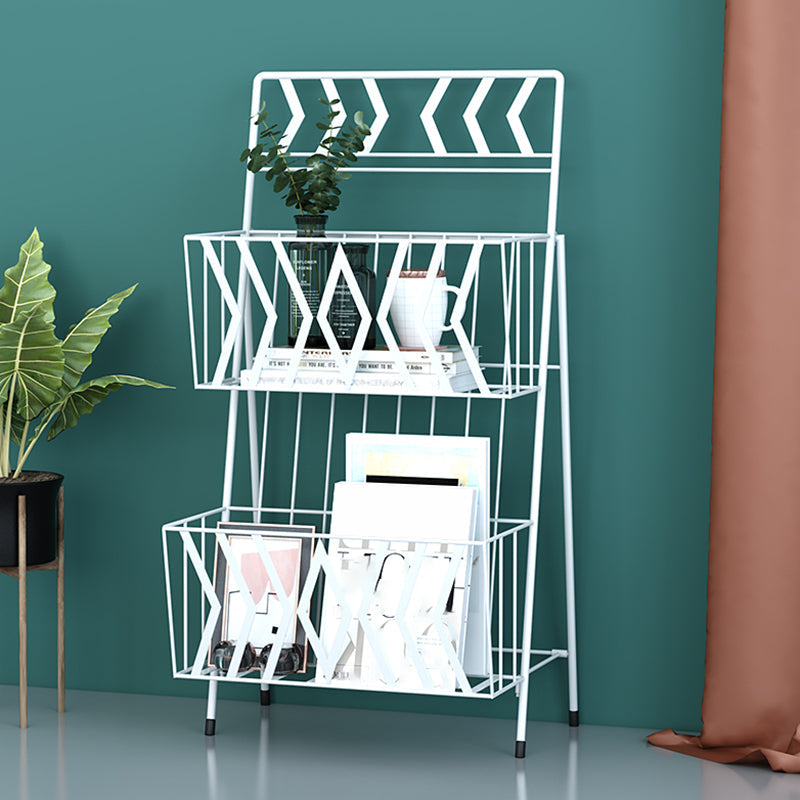 Metal 2 estante estante de libros 13.4 "w estante de libro moderno cerrado vertical