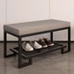 Modern Solid Color Bench Upholstered Entryway Bench with Storage 24"L x 13"W x 15"H Faux Leather Gray Clearhalo 'Benches' 'Chairs & Seating' 'furn' 'furn_benches' 'Furniture' 'Living Room Furniture' 5902562