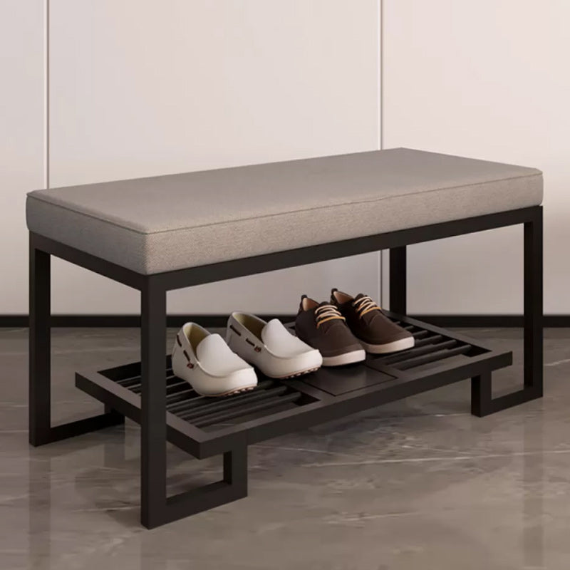 Modern Solid Color Bench Upholstered Entryway Bench with Storage 24"L x 13"W x 15"H Faux Leather Gray Clearhalo 'Benches' 'Chairs & Seating' 'furn' 'furn_benches' 'Furniture' 'Living Room Furniture' 5902562