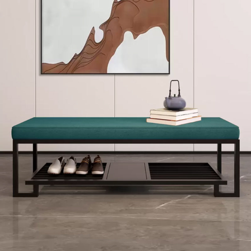Modern Solid Color Bench Upholstered Entryway Bench with Storage Faux Leather Dark Green Clearhalo 'Benches' 'Chairs & Seating' 'furn' 'furn_benches' 'Furniture' 'Living Room Furniture' 5902571