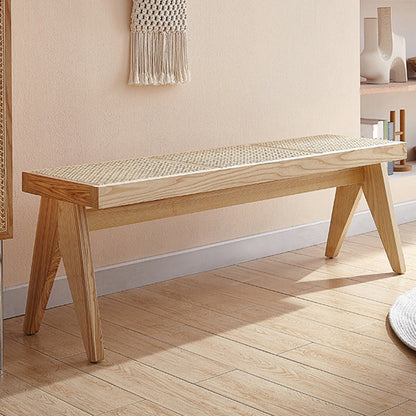 15 Inch Wide Modern Entryway Bench Wood Seating Bench with Legs Natural Clearhalo 'Benches' 'Chairs & Seating' 'furn' 'furn_benches' 'Furniture' 'Living Room Furniture' 5902616