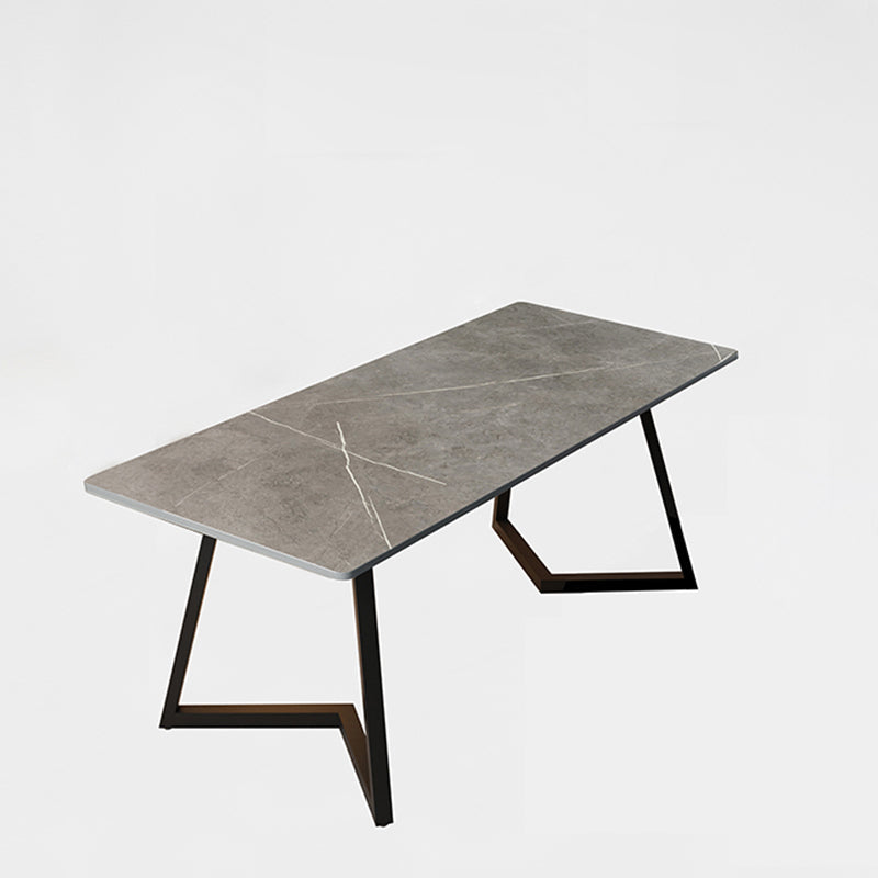 Scrivania rettangolare grigia/bianca scrivania da letto da letto con gambe metalliche