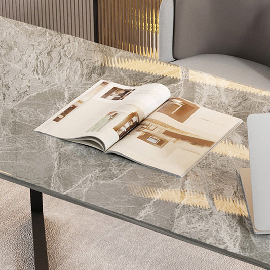 Scrivania rettangolare grigia/bianca scrivania da letto da letto con gambe metalliche